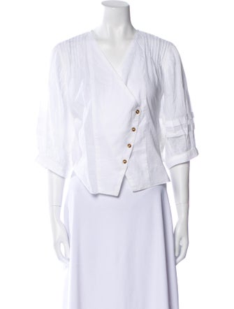 Ciao Lucia V-Neck Three-Quarter Sleeve Crop Top