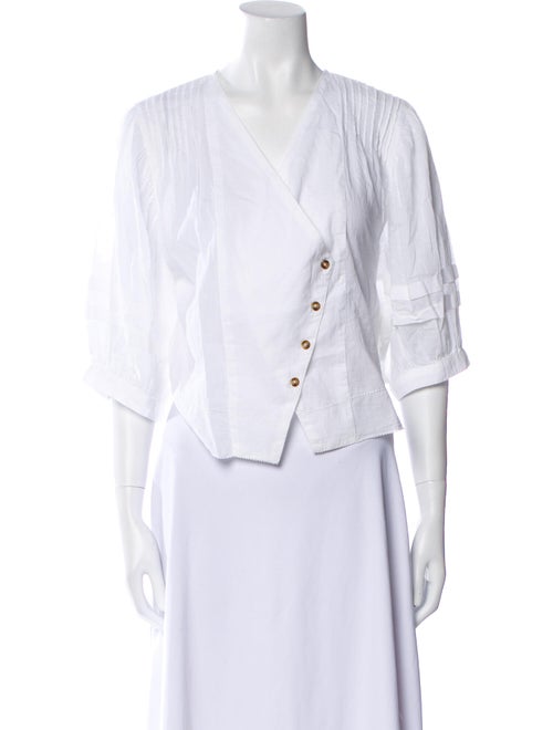 Ciao Lucia V-Neck Three-Quarter Sleeve Crop Top