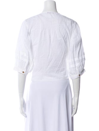 Ciao Lucia V-Neck Three-Quarter Sleeve Crop Top