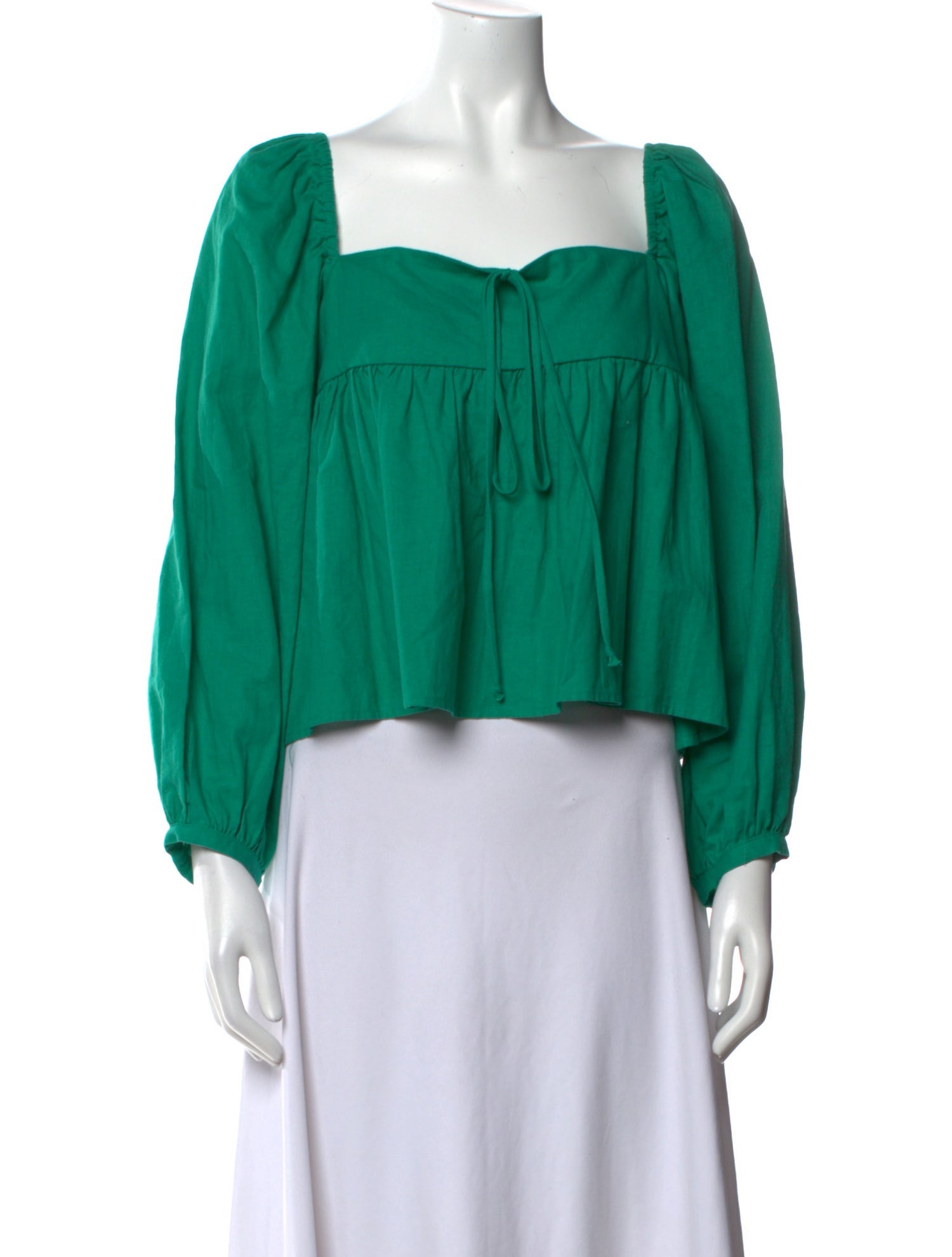 Ciao Lucia Square Neckline Long Sleeve Crop Top