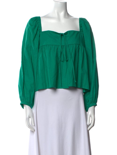 Ciao Lucia Square Neckline Long Sleeve Crop Top