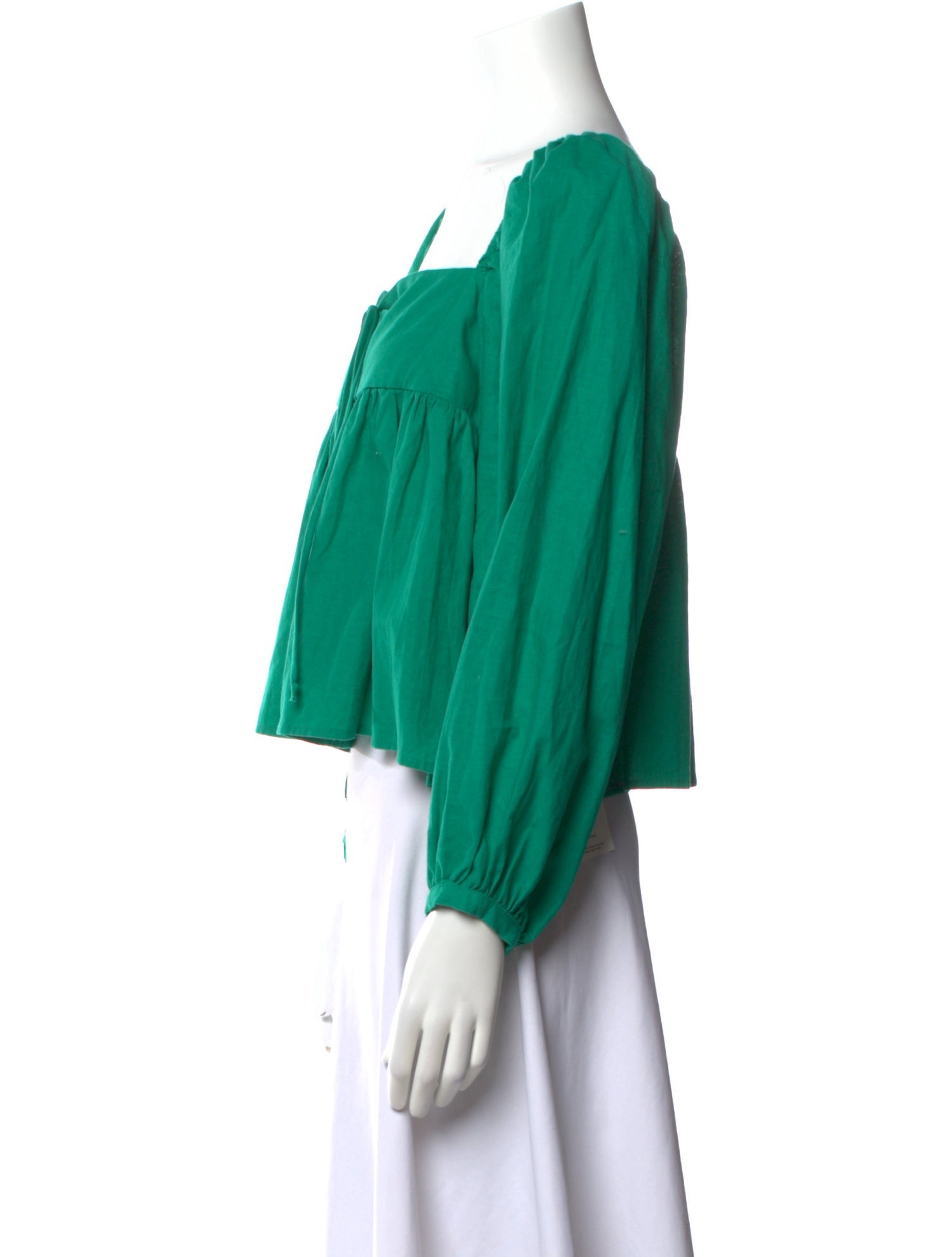 Ciao Lucia Square Neckline Long Sleeve Crop Top