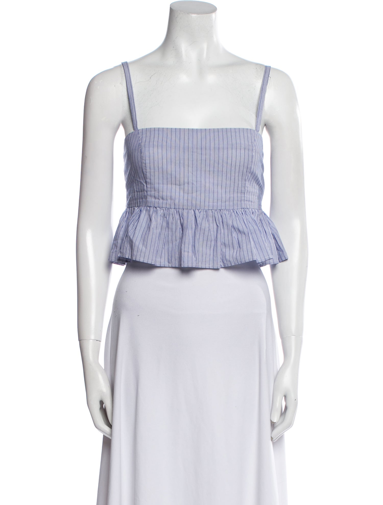 Ciao Lucia Striped Square Neckline Crop Top
