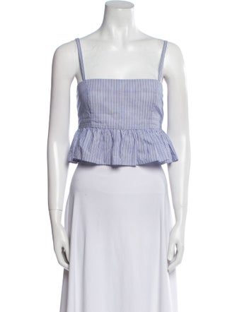 Ciao Lucia Striped Square Neckline Crop Top