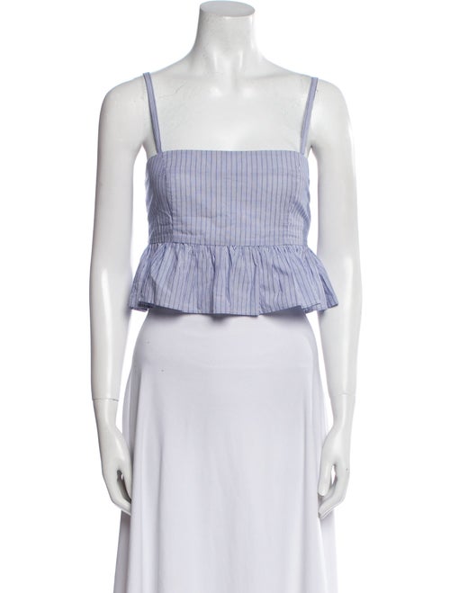 Ciao Lucia Striped Square Neckline Crop Top