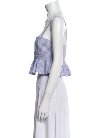 Ciao Lucia Striped Square Neckline Crop Top