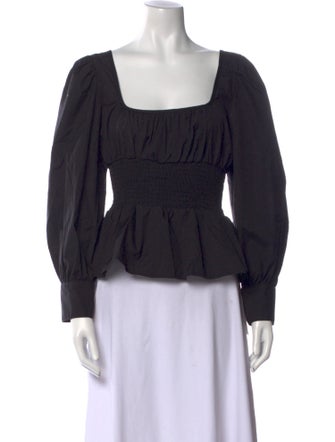 Ciao Lucia Square Neckline Long Sleeve Crop Top