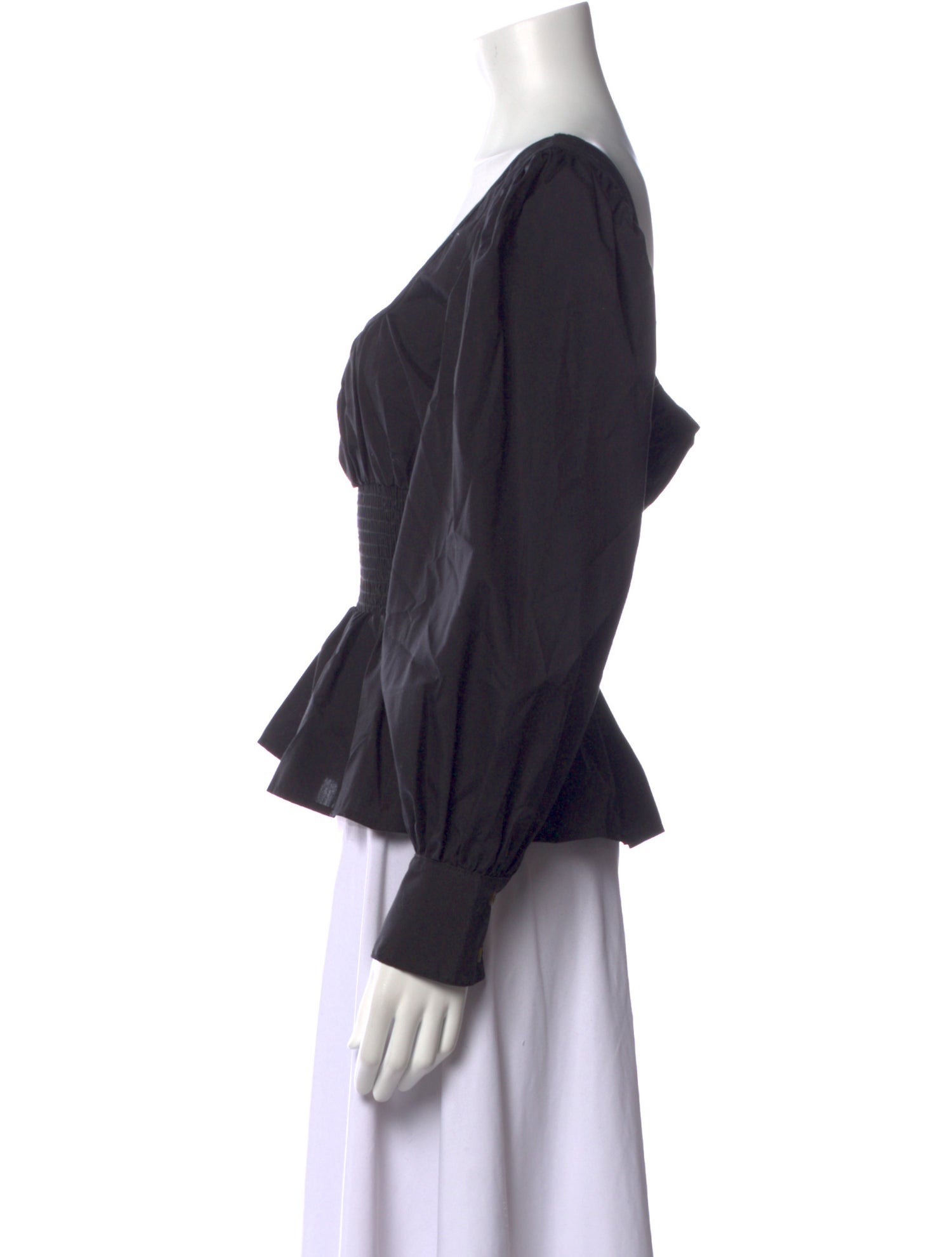 Ciao Lucia Square Neckline Long Sleeve Crop Top