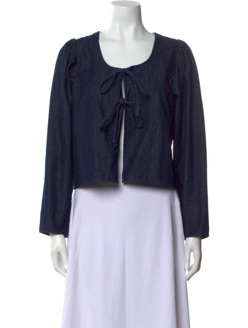 Ciao Lucia Scoop Neck Long Sleeve Crop Top