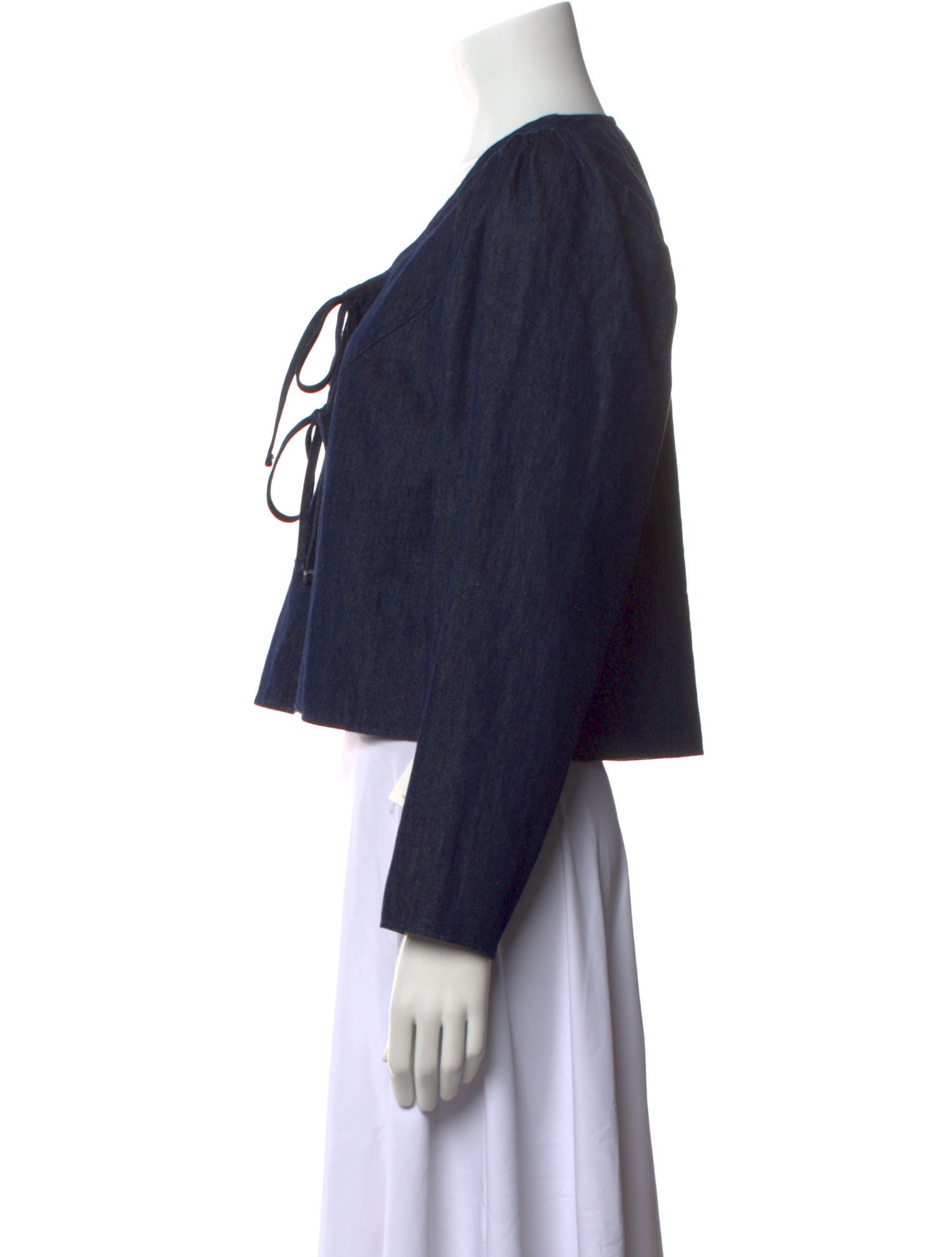 Ciao Lucia Scoop Neck Long Sleeve Crop Top