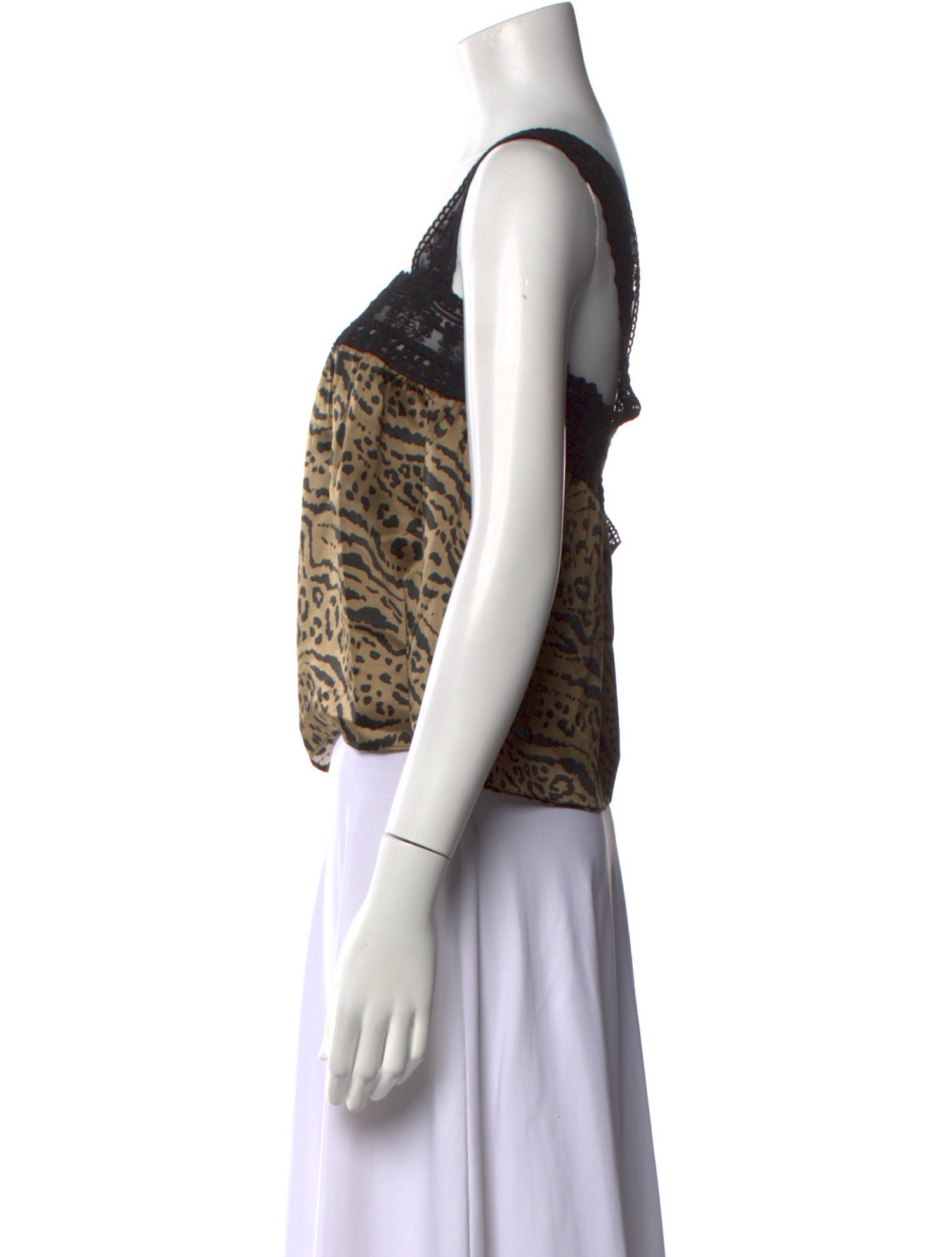 Ciao Lucia Silk Animal Print Crop Top