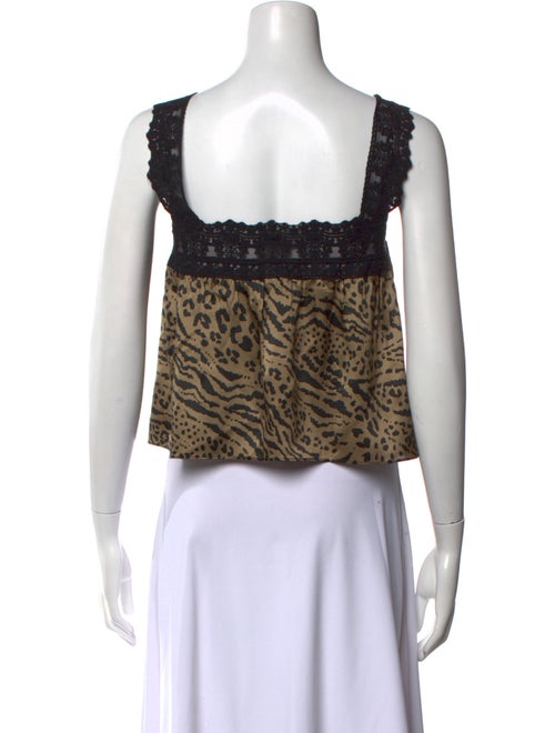 Ciao Lucia Silk Animal Print Crop Top