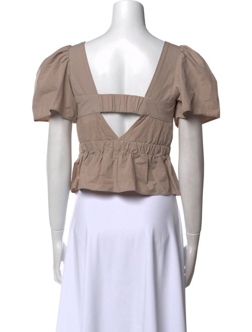 Ciao Lucia Square Neckline Short Sleeve Crop Top