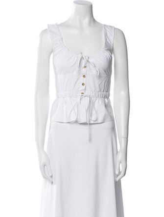 Ciao Lucia Square Neckline Sleeveless Crop Top