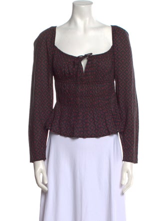 Ciao Lucia Printed Scoop Neck Top