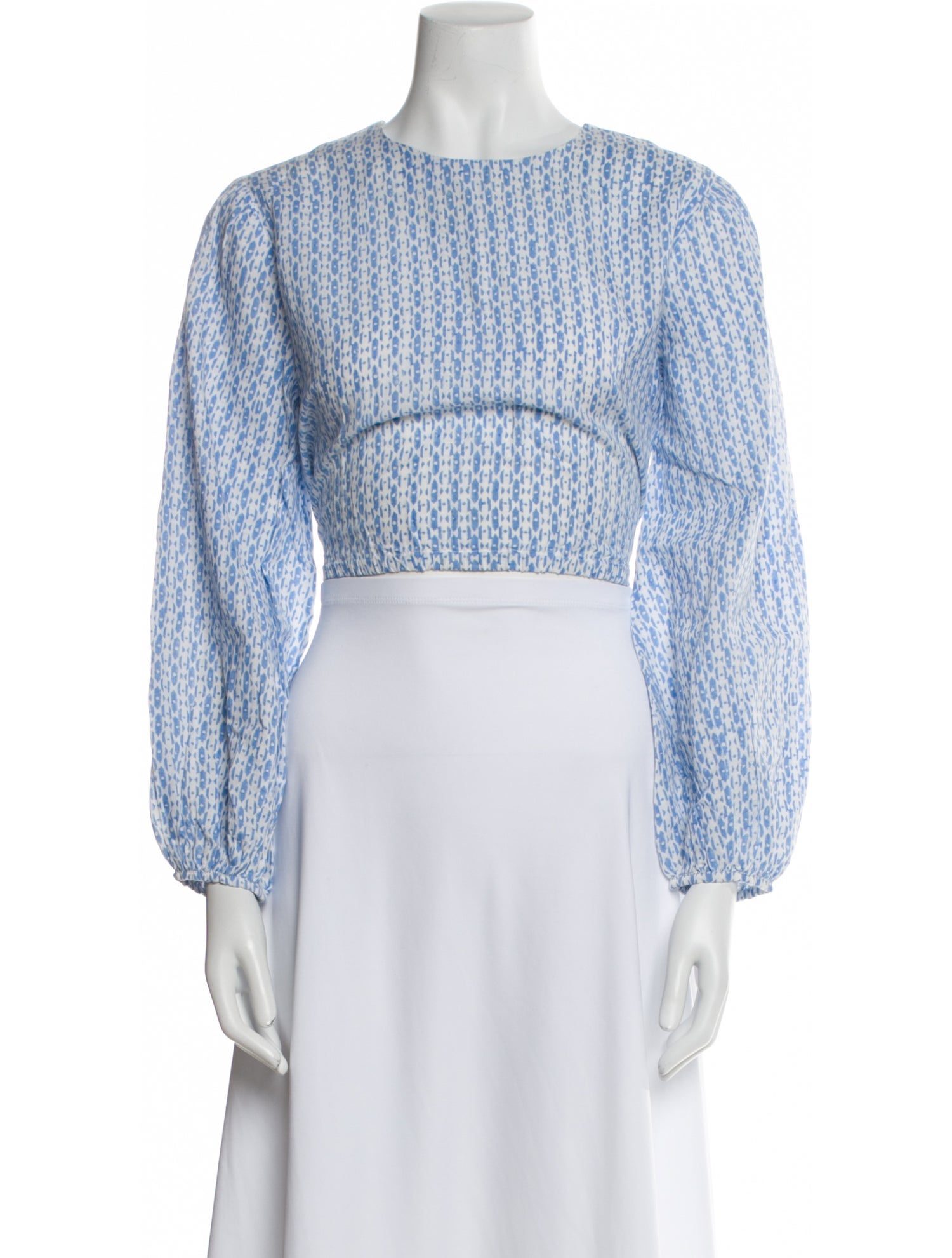 Ciao Lucia Printed Crew Neck Crop Top