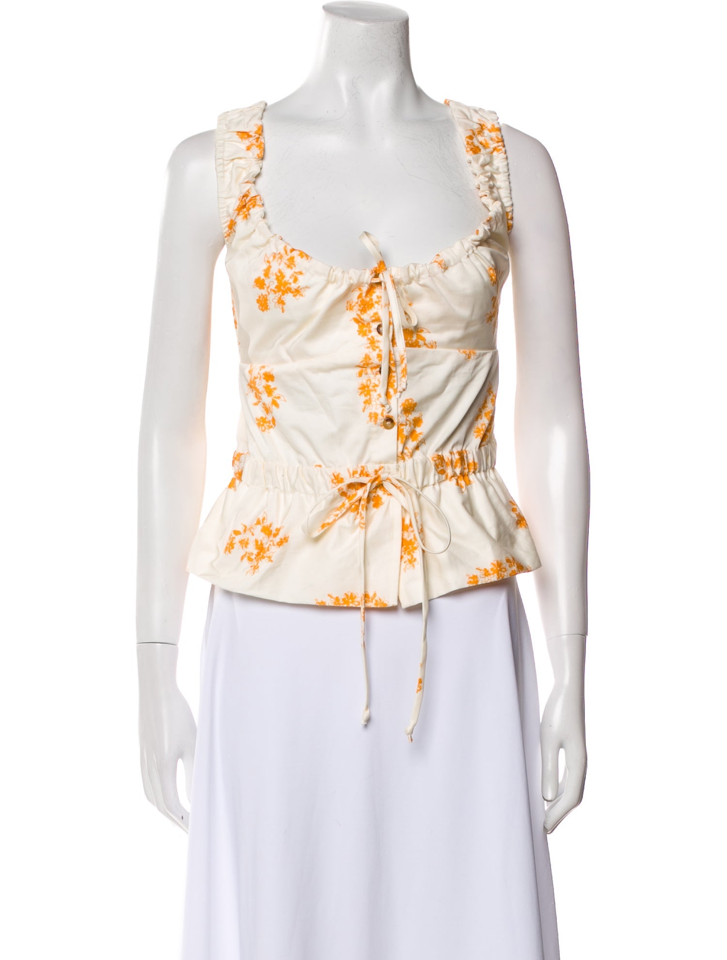 Ciao Lucia Floral Print V-Neck Crop Top