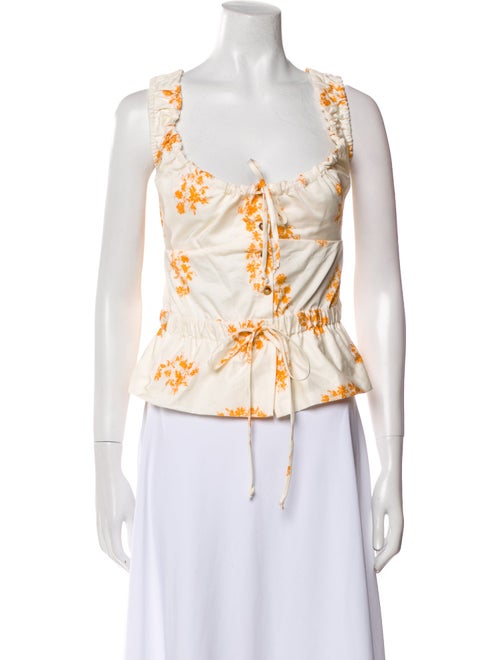 Ciao Lucia Floral Print V-Neck Crop Top