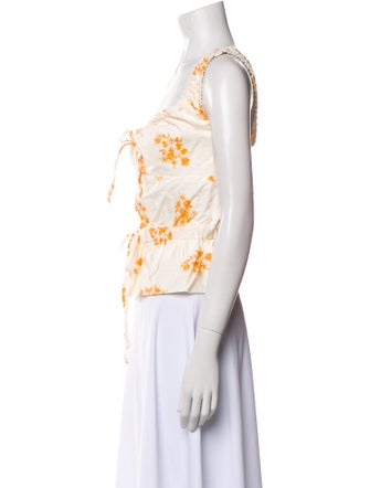 Ciao Lucia Floral Print V-Neck Crop Top