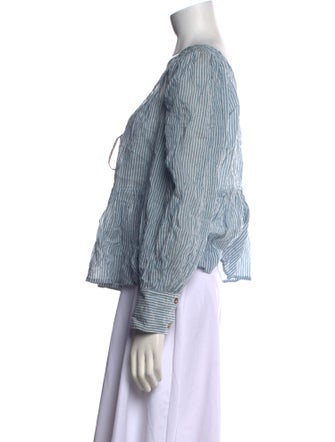 Ciao Lucia Striped Scoop Neck Blouse