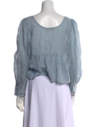 Ciao Lucia Striped Scoop Neck Blouse