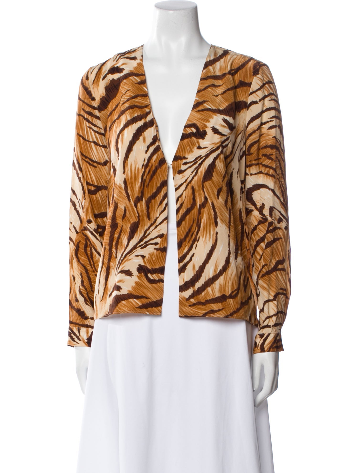 Ciao Lucia Silk Animal Print Top