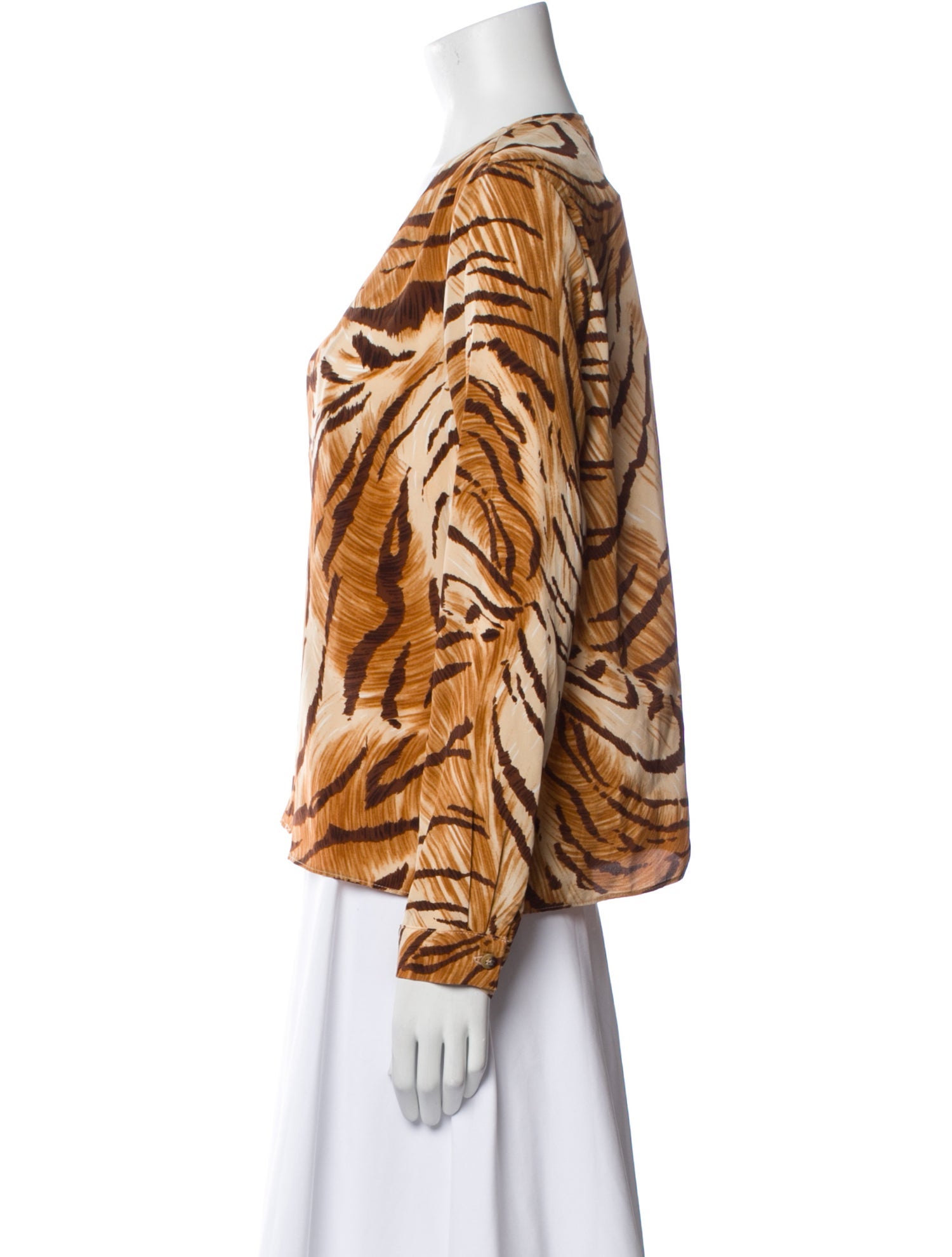 Ciao Lucia Silk Animal Print Top