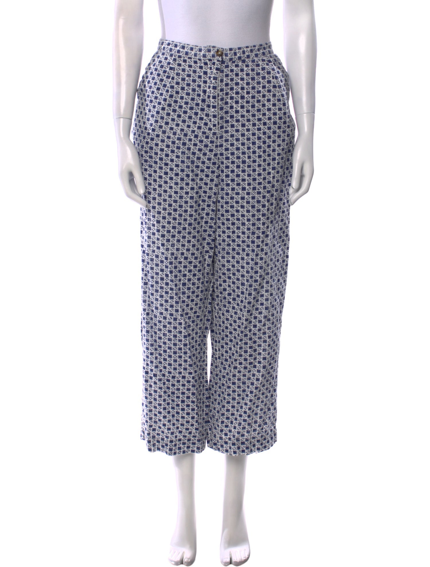 Ciao Lucia Plaid Print Wide Leg Pants