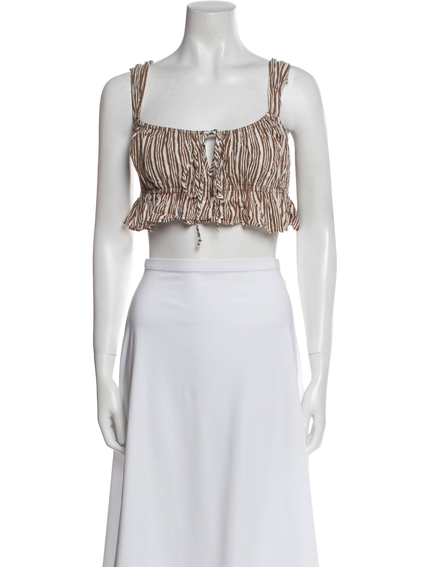 Ciao Lucia Printed Square Neckline Crop Top