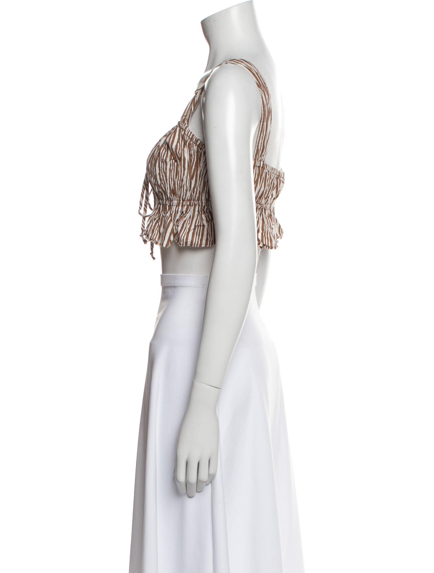 Ciao Lucia Printed Square Neckline Crop Top