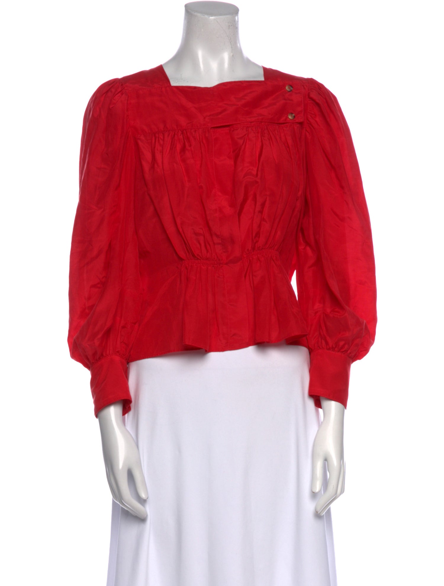 Ciao Lucia Square Neckline Three-Quarter Sleeve Crop Top