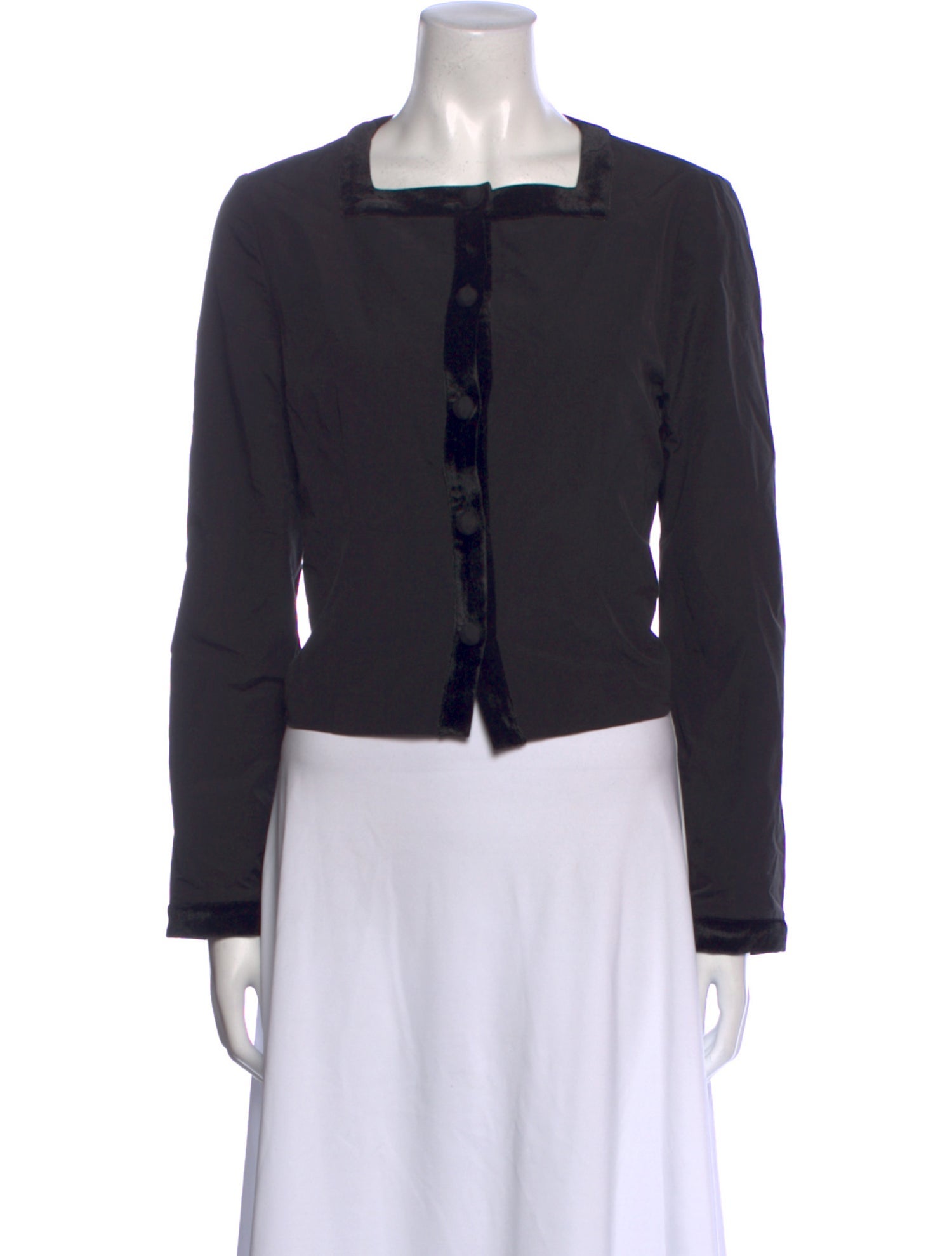 Ciao Lucia Square Neckline Long Sleeve Crop Top