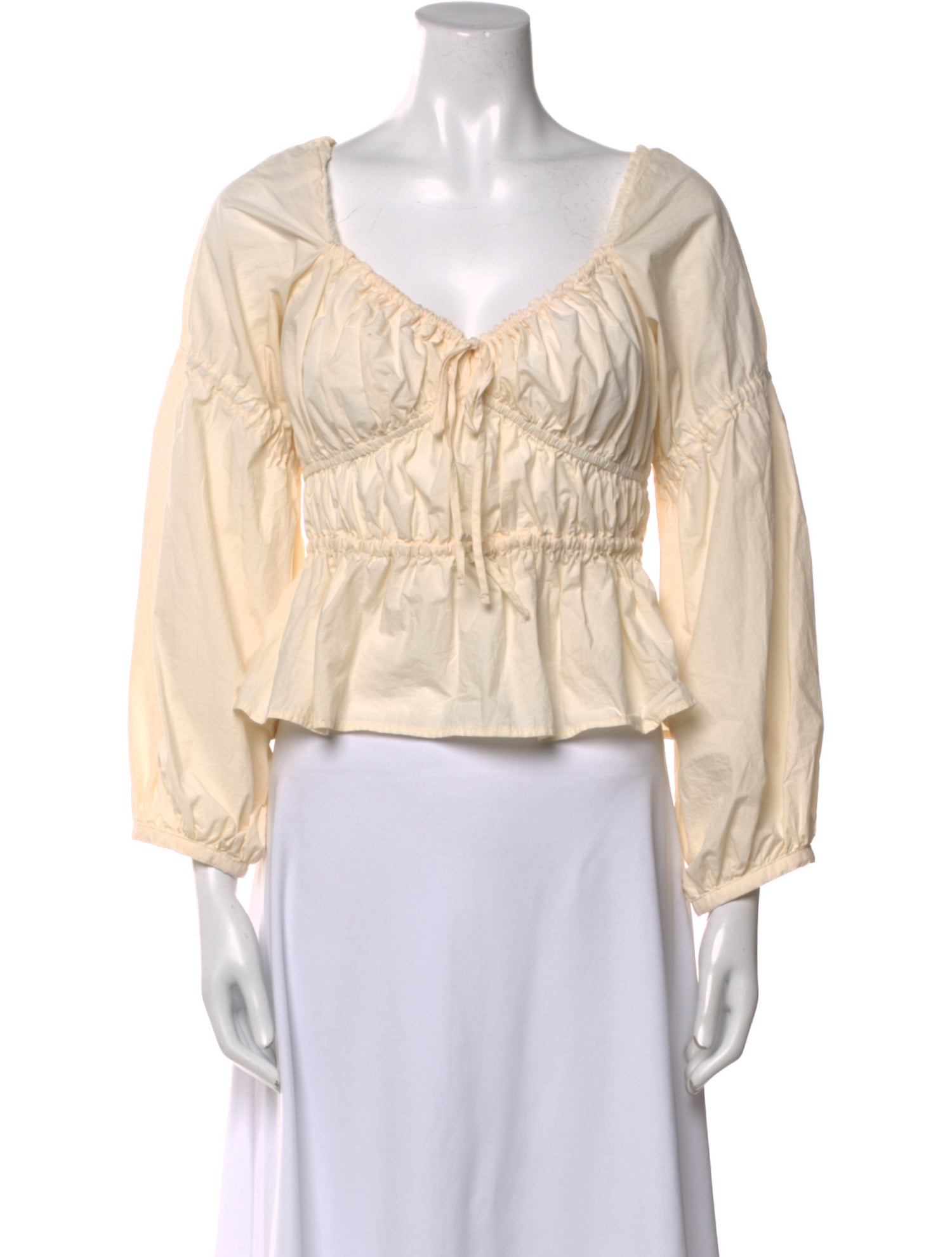 Ciao Lucia V-Neck Three-Quarter Sleeve Crop Top