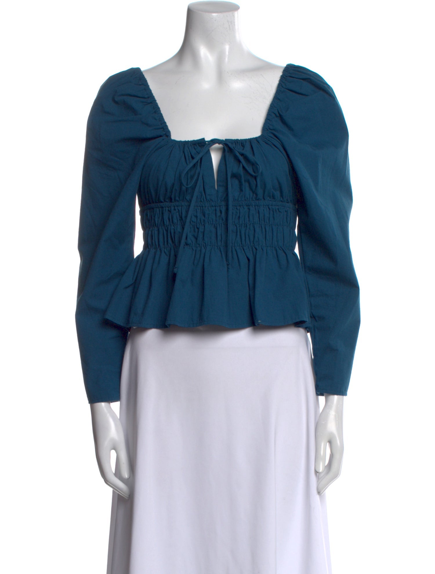 Ciao Lucia Square Neckline Long Sleeve Crop Top