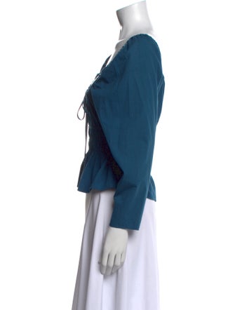 Ciao Lucia Square Neckline Long Sleeve Crop Top