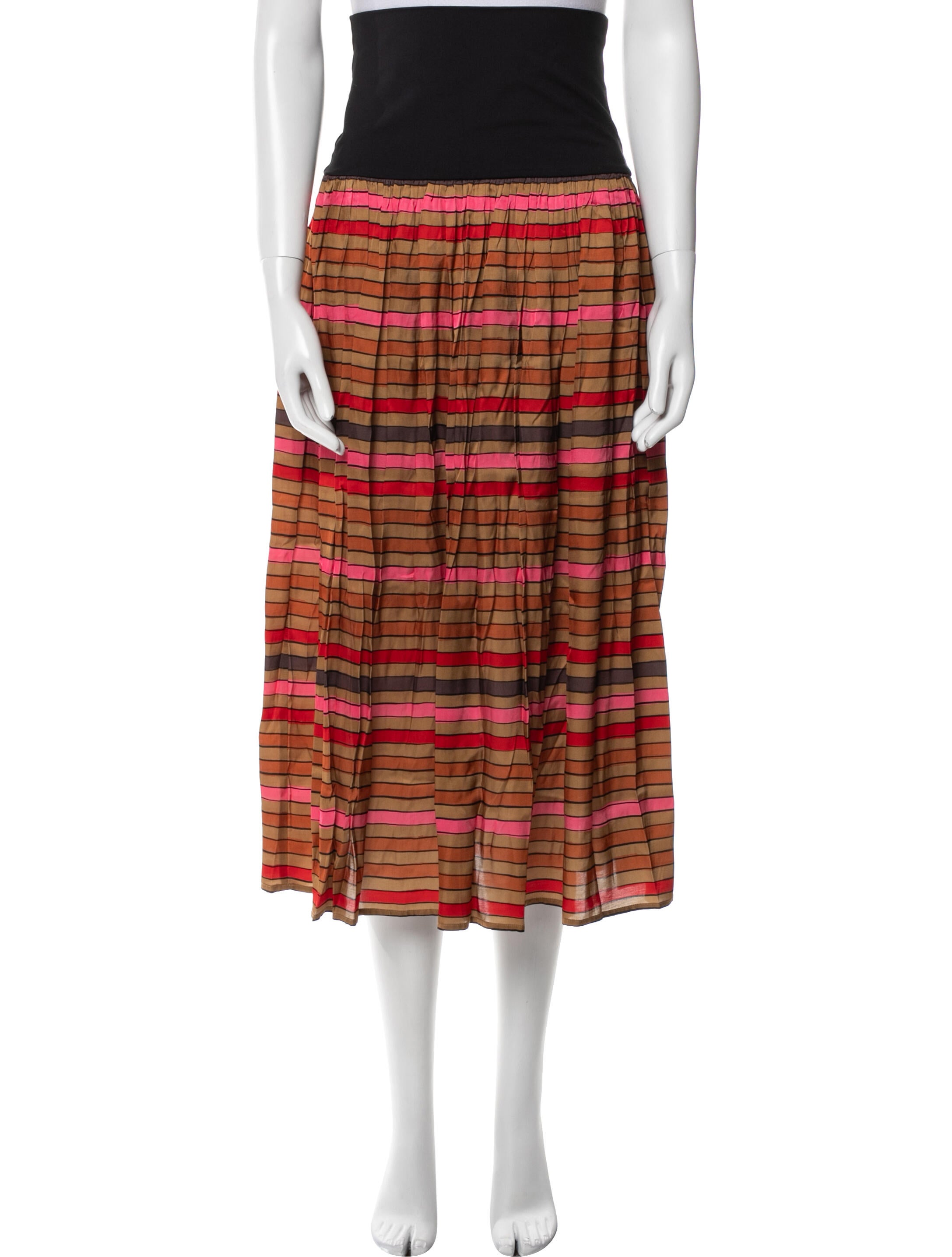 Ciao Lucia Plaid Print Midi Length Skirt