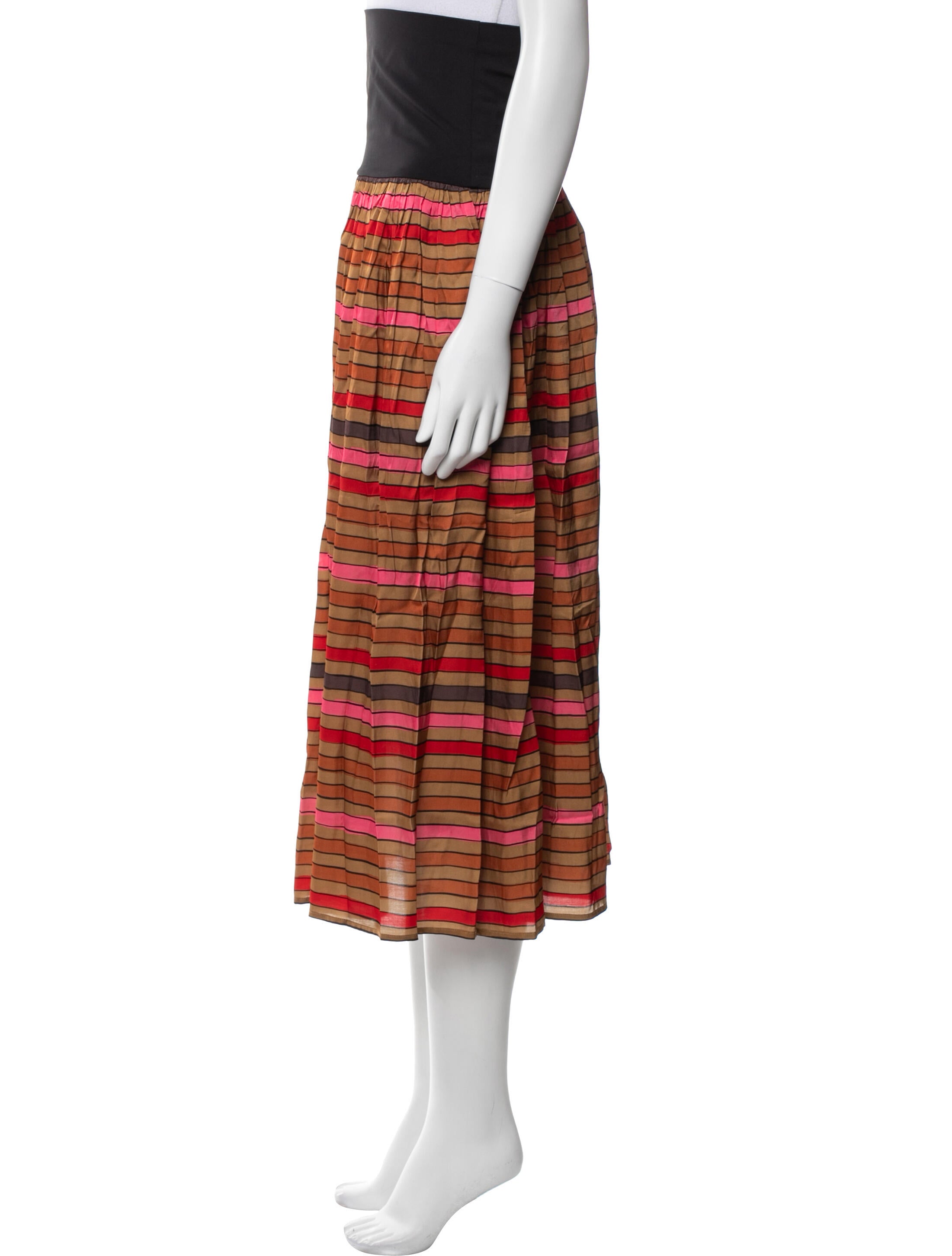Ciao Lucia Plaid Print Midi Length Skirt