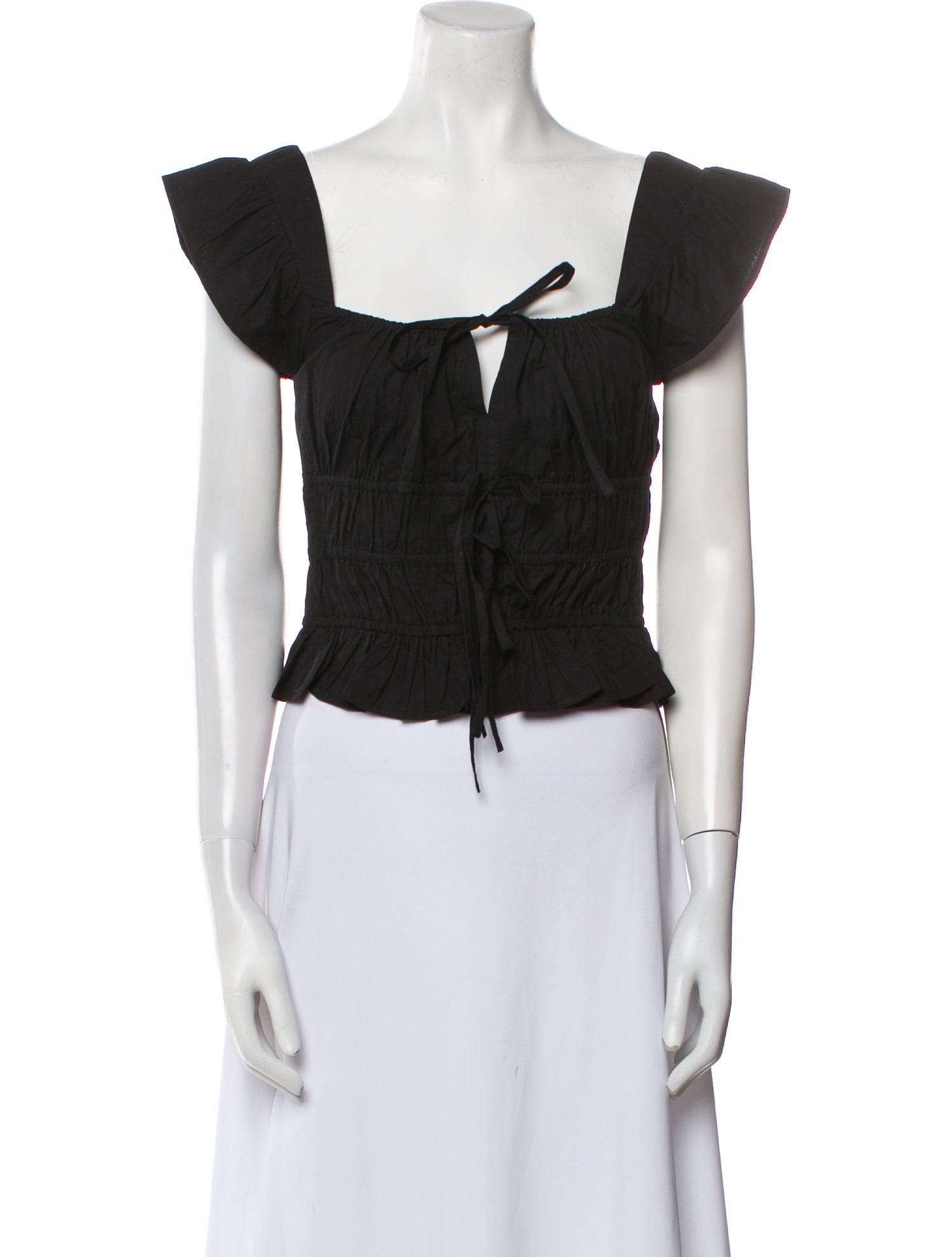 Ciao Lucia Square Neckline Short Sleeve Crop Top