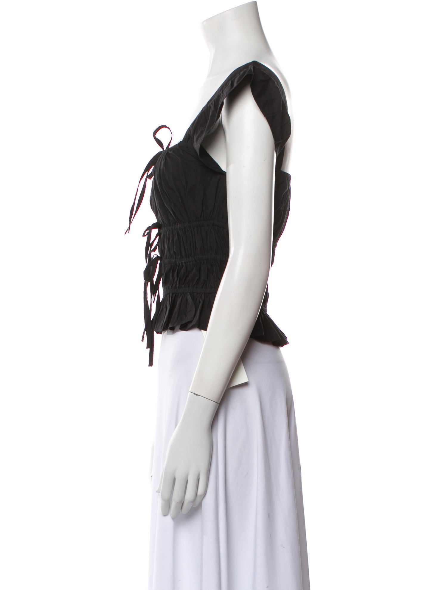 Ciao Lucia Square Neckline Short Sleeve Crop Top