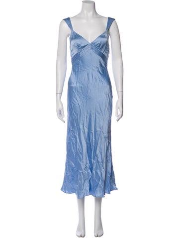 Pre-owned Ciao Lucia Printed Midi Length Dress In Blue
