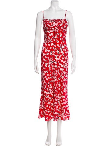 Pre-owned Ciao Lucia Floral Print Long Dress In Red