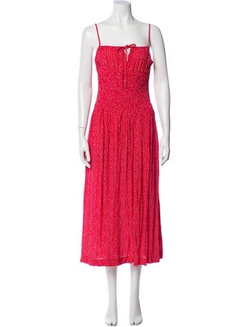 Pre-owned Ciao Lucia Printed Long Dress In Red
