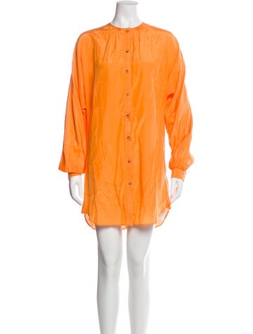 Pre-owned Ciao Lucia Crew Neck Mini Dress In Orange