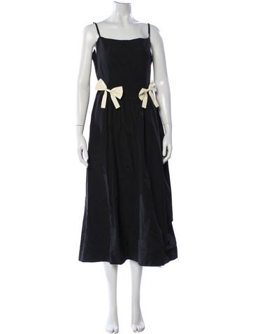 Pre-owned Ciao Lucia Square Neckline Long Dress In Gray