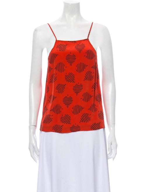 Cienne Silk Printed Blouse Orange