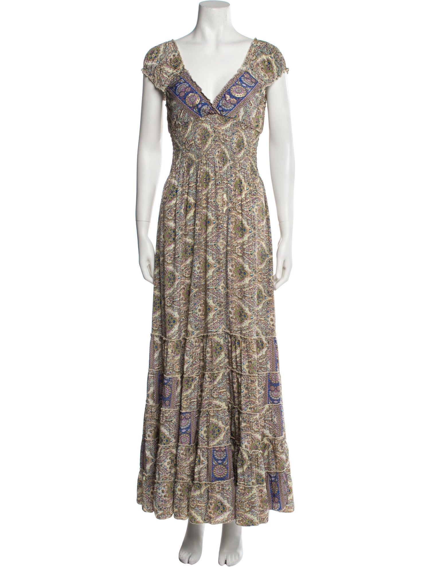 Cienne Paisley Print Long Dress w/ Tags