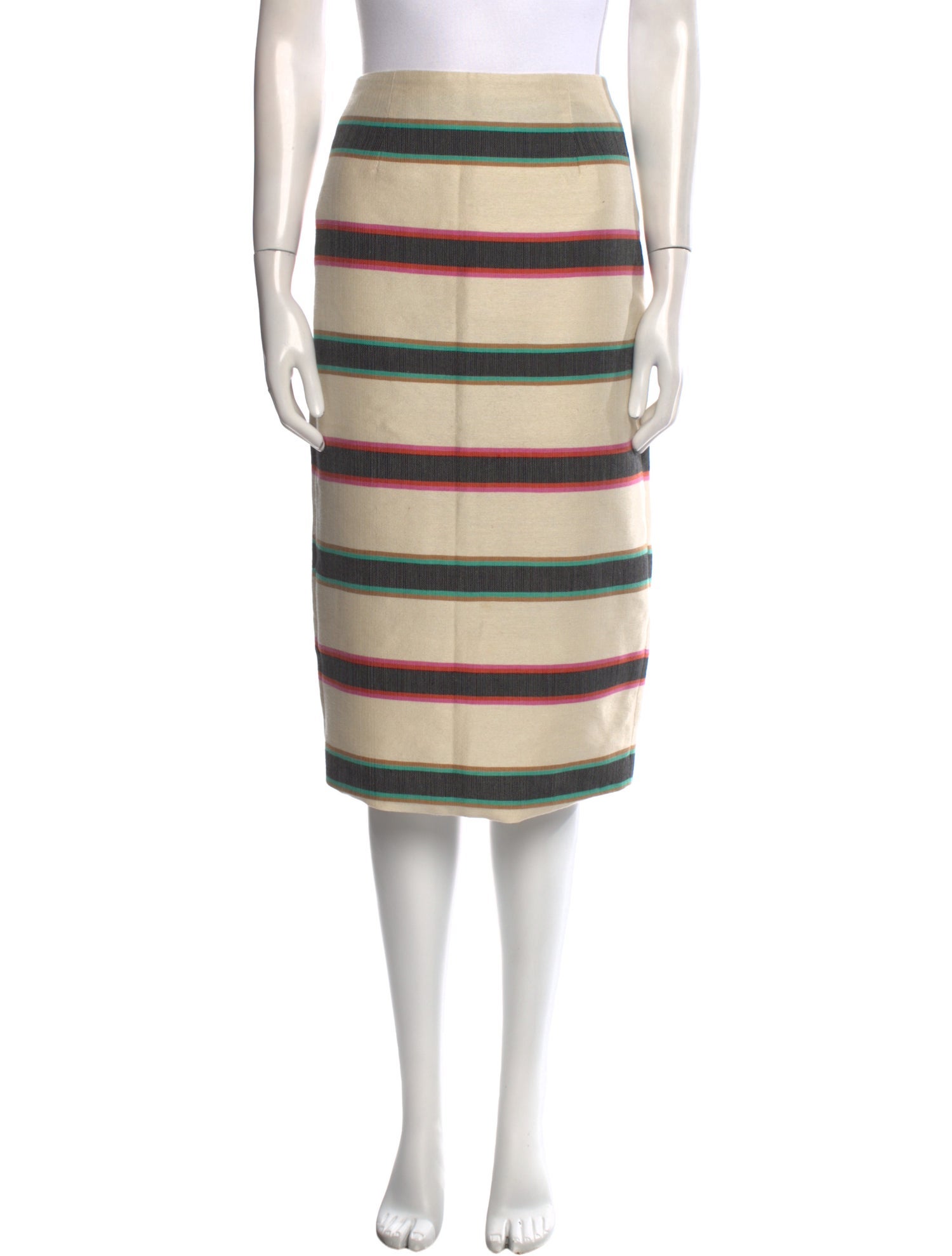 Cienne Striped Knee-Length Skirt