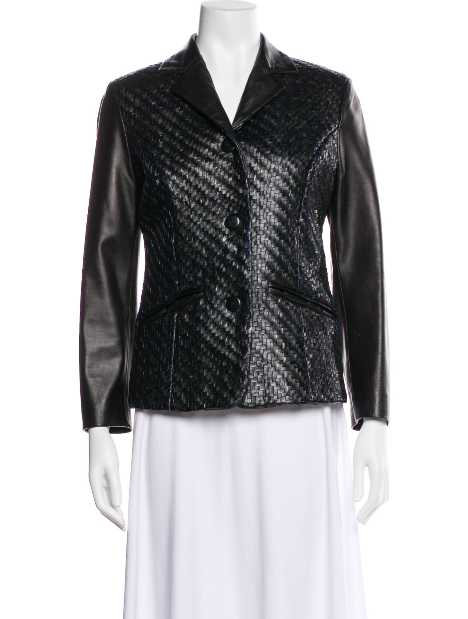 Calzaiuoli Leather Printed Blazer