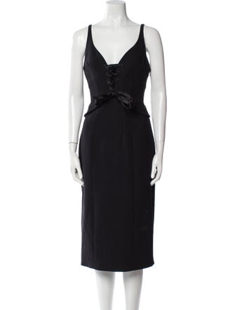 Cinq à Sept V-Neck Midi Length Dress
