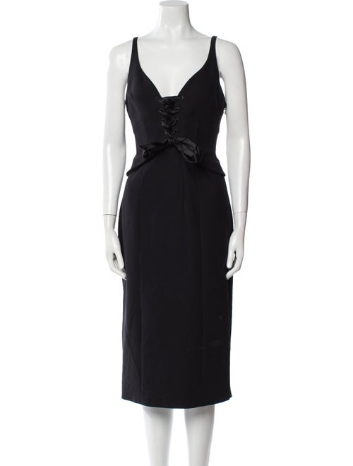 Cinq à Sept V-Neck Midi Length Dress